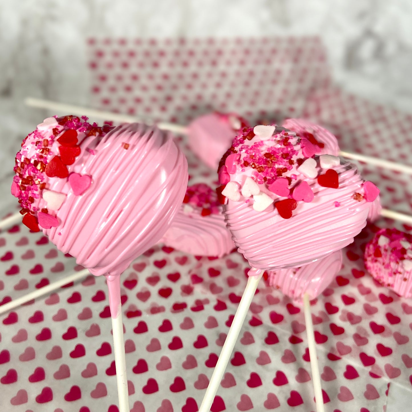 Pink Heart Cake Pop