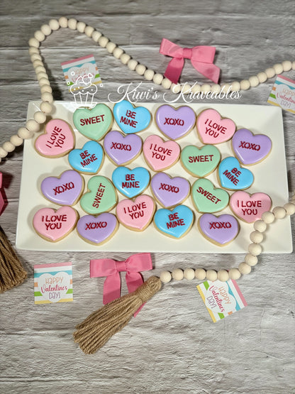 Mini Conversation Heart Sugar Cookies